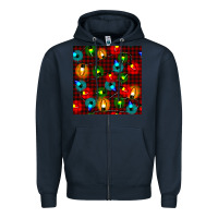 Navy christmas lights seamless pattern Zipper Hoodie - BundleAndBundleShop