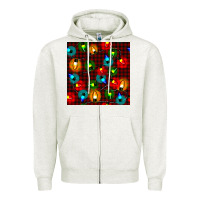 Oatmeal Heather christmas lights seamless pattern Zipper Hoodie - BundleAndBundleShop