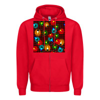 Red christmas lights seamless pattern Zipper Hoodie - BundleAndBundleShop