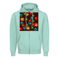 Seafoam christmas lights seamless pattern Zipper Hoodie - BundleAndBundleShop