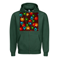 Sports Green christmas lights seamless pattern Zipper Hoodie - BundleAndBundleShop