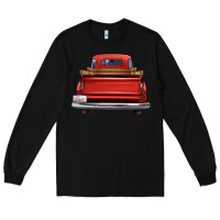 Black western red truck back view Long Sleeve Tee - FaDigitalArtStudio