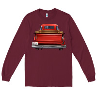 Burgundy western red truck back view Long Sleeve Tee - FaDigitalArtStudio