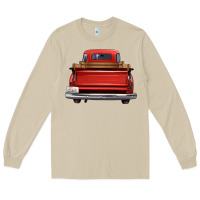 Mushroom western red truck back view Long Sleeve Tee - FaDigitalArtStudio