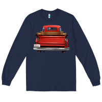 Navy western red truck back view Long Sleeve Tee - FaDigitalArtStudio