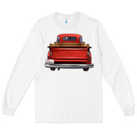 White western red truck back view Long Sleeve Tee - FaDigitalArtStudio