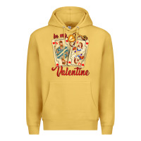 Antique Gold be my valentine with playing cards and key Premium Hoodie - AdoDesignShop