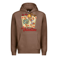 Chestnut be my valentine with playing cards and key Premium Hoodie - AdoDesignShop