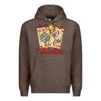 Coffee be my valentine with playing cards and key Premium Hoodie - AdoDesignShop