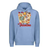 Colony Blue be my valentine with playing cards and key Premium Hoodie - AdoDesignShop