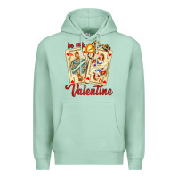 Seafoam be my valentine with playing cards and key Premium Hoodie - AdoDesignShop