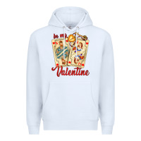 White be my valentine with playing cards and key Premium Hoodie - AdoDesignShop