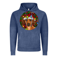 Vintage Denim Christmas Dachshund Vintage Hoodie - RanaPortraitStore