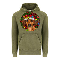 Vintage Olive Christmas Dachshund Vintage Hoodie - RanaPortraitStore