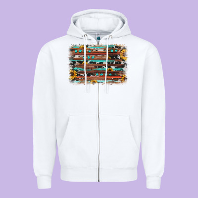 Sunflower Gemstone Background Zipper Hoodie Designed By Jahusdesignshop