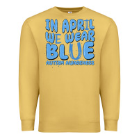Antique Gold in april we wear blue autism awareness Premium Sweatshirt - MaliasSmallBusiness