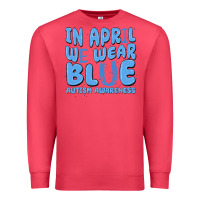 Cardinal in april we wear blue autism awareness Premium Sweatshirt - MaliasSmallBusiness