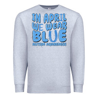 Heather Grey in april we wear blue autism awareness Premium Sweatshirt - MaliasSmallBusiness