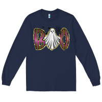 Navy boo ghost Long Sleeve Tee - RacoonDesign