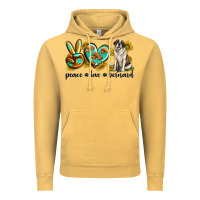 Vintage Mustard peace love st. bernard Vintage Hoodie - texasbilliewilder