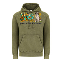 Vintage Olive peace love st. bernard Vintage Hoodie - texasbilliewilder