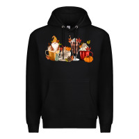 Black Fall Gnome Coffee Cups Premium Hoodie - MaliasSmallBusiness