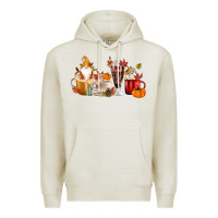 Oatmeal Heather Fall Gnome Coffee Cups Premium Hoodie - MaliasSmallBusiness