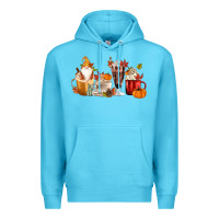 Ocean Blue Fall Gnome Coffee Cups Premium Hoodie - MaliasSmallBusiness