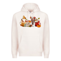 Pale Pink Fall Gnome Coffee Cups Premium Hoodie - MaliasSmallBusiness