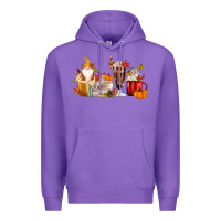 Purple Fall Gnome Coffee Cups Premium Hoodie - MaliasSmallBusiness