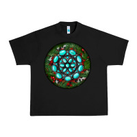 Black Christmas Round Turquoise Gemstone Urban Heavy Tee - RanaPortraitStore