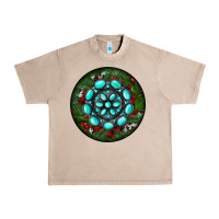 French Oak Christmas Round Turquoise Gemstone Urban Heavy Tee - RanaPortraitStore