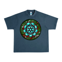 Midnight Navy Christmas Round Turquoise Gemstone Urban Heavy Tee - RanaPortraitStore
