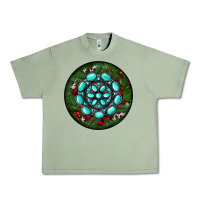 Oil Green Christmas Round Turquoise Gemstone Urban Heavy Tee - RanaPortraitStore