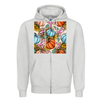 Dove Grey breast cancer awareness with pumpkin and leopard seamless pattern Zipper Hoodie - BundleAndBundleShop
