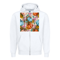 Breast Cancer Awareness With Pumpkin And Leopard Seamless Pattern Zipper Hoodie | Teevron