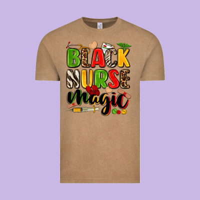 Black Nurse Magic Vintage Tee Designed By Zillion Design Studio