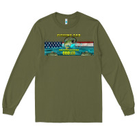 Army Green fishing dad  libbey glass Long Sleeve Tee - HRA Design Shop