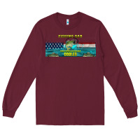 Burgundy fishing dad  libbey glass Long Sleeve Tee - HRA Design Shop