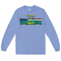 Colony Blue fishing dad  libbey glass Long Sleeve Tee - HRA Design Shop
