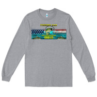 Heather Grey fishing dad  libbey glass Long Sleeve Tee - HRA Design Shop