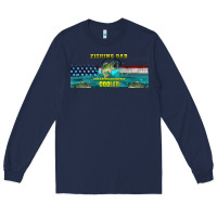 Navy fishing dad  libbey glass Long Sleeve Tee - HRA Design Shop