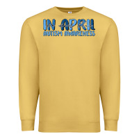 Antique Gold in april we wear blue autism awareness Premium Sweatshirt - MaliasSmallBusiness
