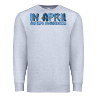 Heather Grey in april we wear blue autism awareness Premium Sweatshirt - MaliasSmallBusiness