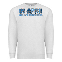Oatmeal Heather in april we wear blue autism awareness Premium Sweatshirt - MaliasSmallBusiness