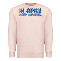 Pale Pink in april we wear blue autism awareness Premium Sweatshirt - MaliasSmallBusiness