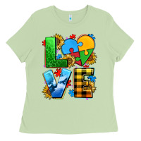 Matcha love with heart sunflower Ladies Tee - AdoDesignShop