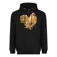 Black cochin rooster Heavyweight Hoodie - LillyAllenDesigns