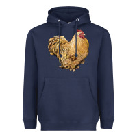 Navy cochin rooster Heavyweight Hoodie - LillyAllenDesigns