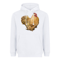 White cochin rooster Heavyweight Hoodie - LillyAllenDesigns